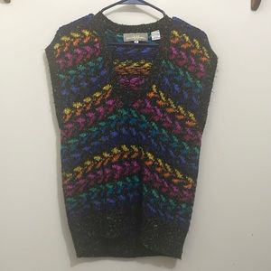 Vintage Stitch Works Women’s Vest - 1980s - 91% acrylic- Small - multicolor